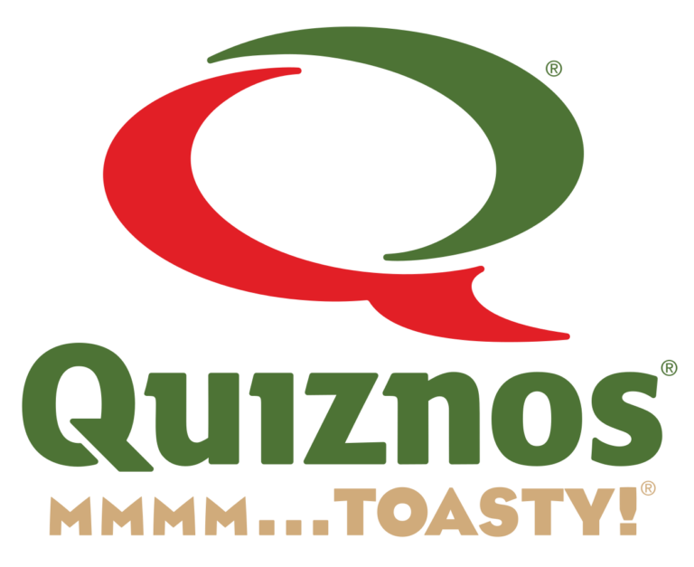 Quiznos logo displayed in a stylized font, showcasing the brand's identity in a vibrant design.