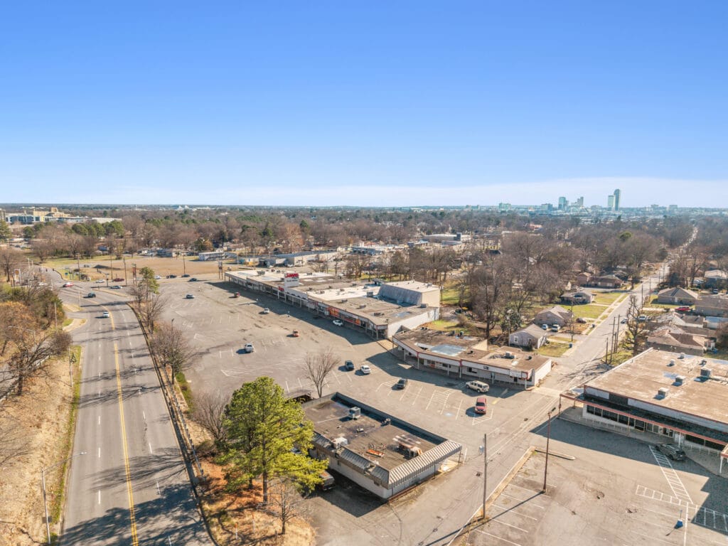 Exterior view of a modern building at 2619 Pike Ave N, Little Rock, AR, showcasing its architecture and surroundings.
