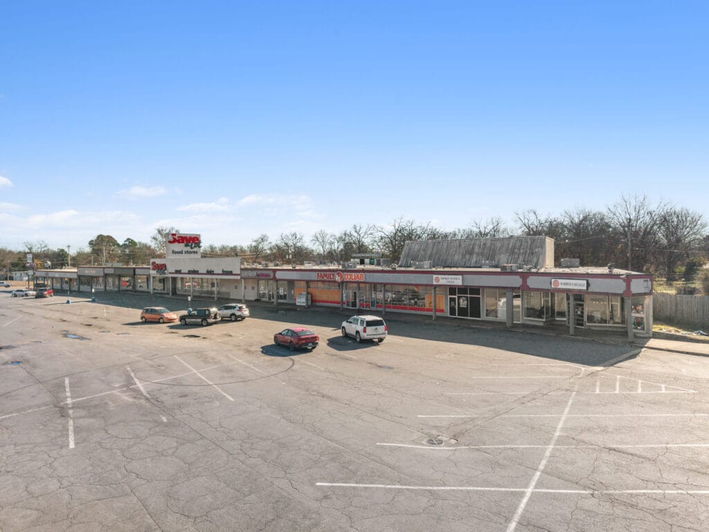 Exterior view of a modern building at 2619 Pike Ave N, Little Rock, AR, showcasing its architectural design.