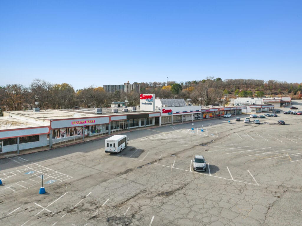 Exterior view of a commercial property at 2619 Pike Ave N, Little Rock, AR, showcasing its modern architecture.