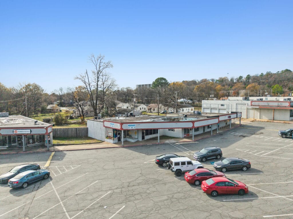 Exterior view of a modern building located at 2619 Pike Ave N, Little Rock, AR, showcasing its architecture and surroundings.